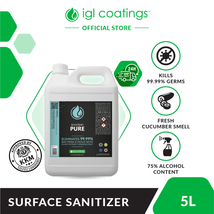 IGL Ecoclean Pure [ 5L ] Multipurpose All Surface Safe Hand Sanitiser