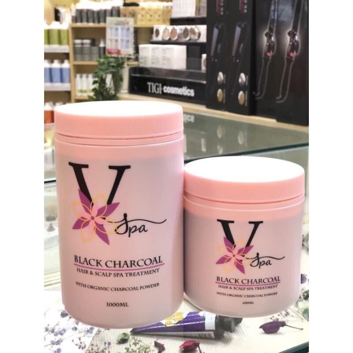 V Spa Black Charcoal Hair & Scalp Spa Treatment, for all types of hair