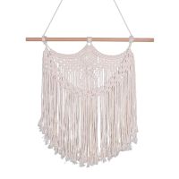 Macrame Wall Hanging Hand Knotted Art Macrame Tapestry with Tassel - Creativity Boho Wedding Home Backdrop Decoration