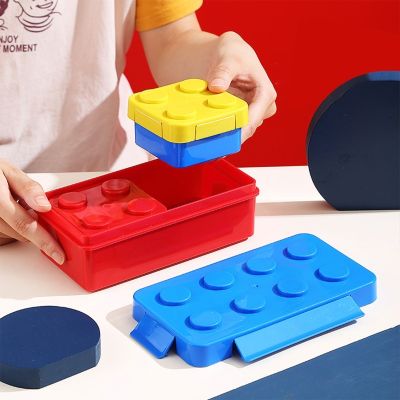 Plastic Blocks Splicing Bento Box Sealed Leak-proof Food Storage Container Microwavable Portable School Office Lunchbox