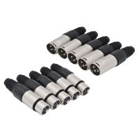 10Pcs 3 Pin XLR Solder Type Connector 5 Male 5 Female Plug Cable Connector Microphone Audio Socket