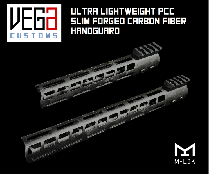 VEGA TYPE 2 38mm Diameter Slim ULTRA Lightweight Carbon Fiber Tube Mlok 8.5 10 12 13.5