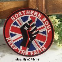 Northern Soul ตัวรีดติดเสื้อ อาร์มรีด อาร์มปัก ตกแต่งเสื้อผ้า หมวก กระเป๋า แจ๊คเก็ตยีนส์ Hipster Embroidered Iron on Patch