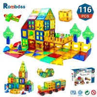 【CC】☸◎  116Pcs Big Size Magnetic Blocks Set Constructor Games Designer Tiles Educational for Children