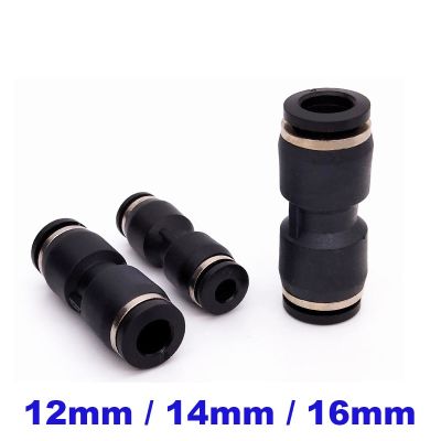 10pcs a lot Straight one touch plastic pneumatic hose connector 12mm 14mm 16mm quick pipe fitting PU-12/14/16 tube union joint Pipe Fittings Accessori