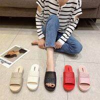 Female new slippers wedges large base in southeast Asia beach shoes web celebrity hollow-out anti-skid plastic a word procrastinates cross-border