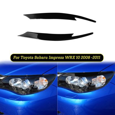 2ชิ้นไฟหน้าสีดำเงาเปลือกตาคิ้วสำหรับโตโยต้าซูบารุ Impreza WRX 10 2008 2009 2010 2011อุปกรณ์เสริมฝาครอบรถ