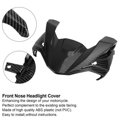 Areyourshop Carbon Front Nose Headlight Cover Surround Fairing For Kawasaki Z650 2017 2018 2019 Motorcycle Parts