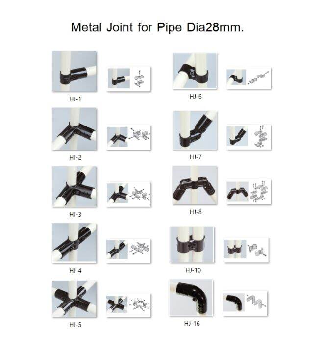 ข้อต่อเหล็กชุบดำ Metal Joint for Pipe Dia28 ข้อต่อสำหรับท่อขนาด 28มิล