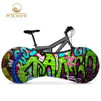 HSSEE graffiti series elastic bicycle indoor dust cover elastic fabric bicycle tire cover 700c 26"-28" road bike accessories