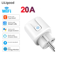 LiLigood Tuya WiFi Smart Plug EU 20/16A พร้อม Power Monitor รีโมทคอนโทรล Google Assistant Alexa Yandex Alice Voice Control-Xiaan Store