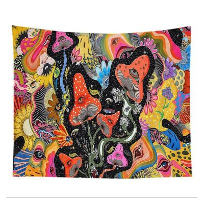 Mushroom Tapestry Psychedelic Eyes Tapestries Trippy Tapestry Flowers Tapestry Wall Hanging for Room