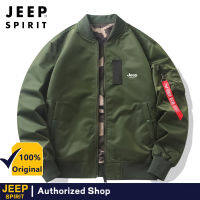 JEEP SPIRIT แจ็คเก็ตลายพรางสองด้านสำหรับฤดูใบไม้ผลิและฤดูใบไม้ร่วง,แจ็คเก็ตลายพราง Jaket Baseball MA1เสื้อแจ็กเก็ตนักบิน