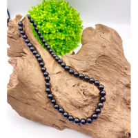 AAA Quality Natural Rare Black Nephrite Jade 8 mm Beads  16 inchs Long Necklace for Men and Women