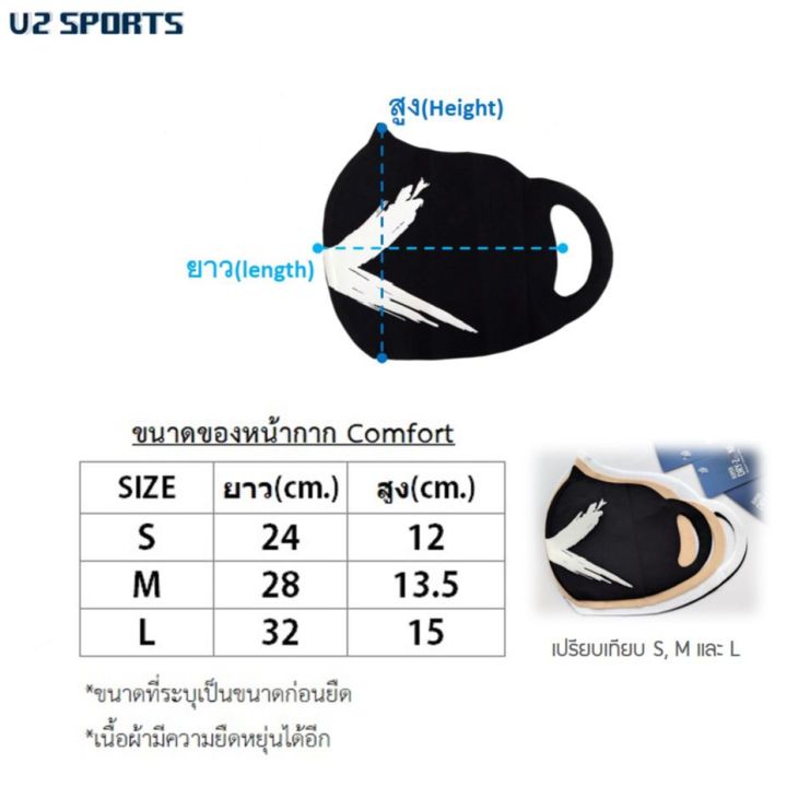 u2sports-comfort-mask-หน้ากากผ้ากันแดด-ปิดปากและจมูกจนถึงโคนหู-unisex