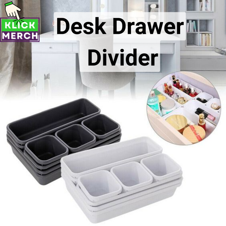 Interlocking Desk Drawer Divider Table Organizer Tray Shallow Narrow