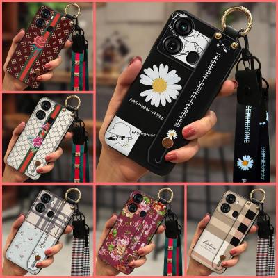 Small daisies silicone Phone Case For Itel P40 Phone Holder Anti-knock Fashion Design TPU protective waterproof Lanyard