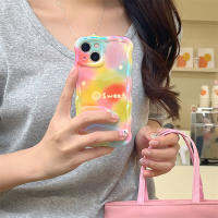 ไฟสีฟ้า BBHalo ย้อมสี Apple ตัวอักษรสีสันสดใส14โปรโมเคสโทรศัพท์ซ์เหมาะสำหรับ iPhone 13แฟชั่น12/11สไตล์ผู้หญิง