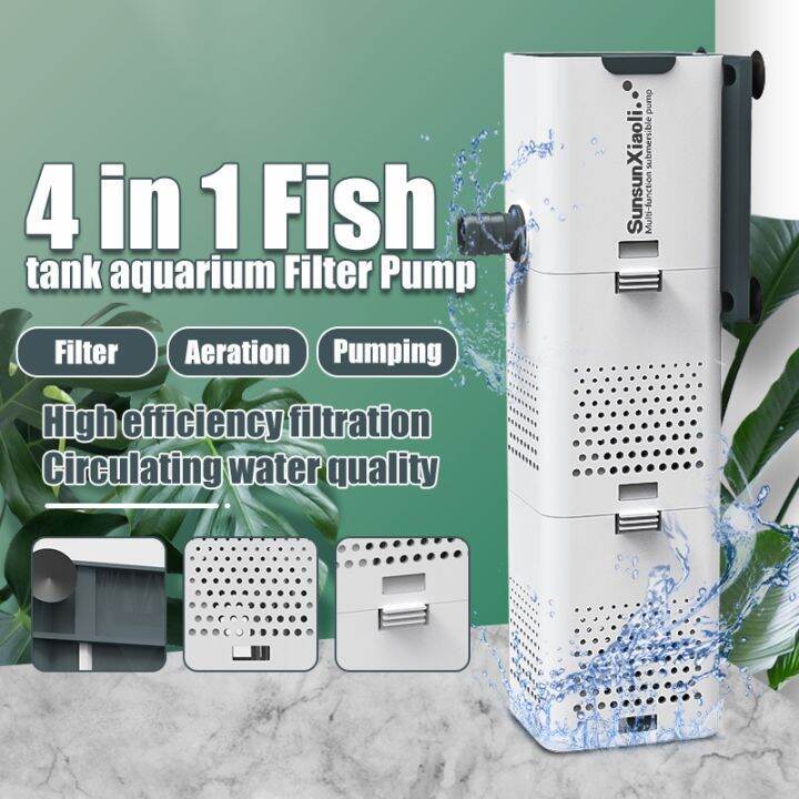 4 In 1 For Fish Tank Aquarium Filter Pump Fish Tank Submersible Air