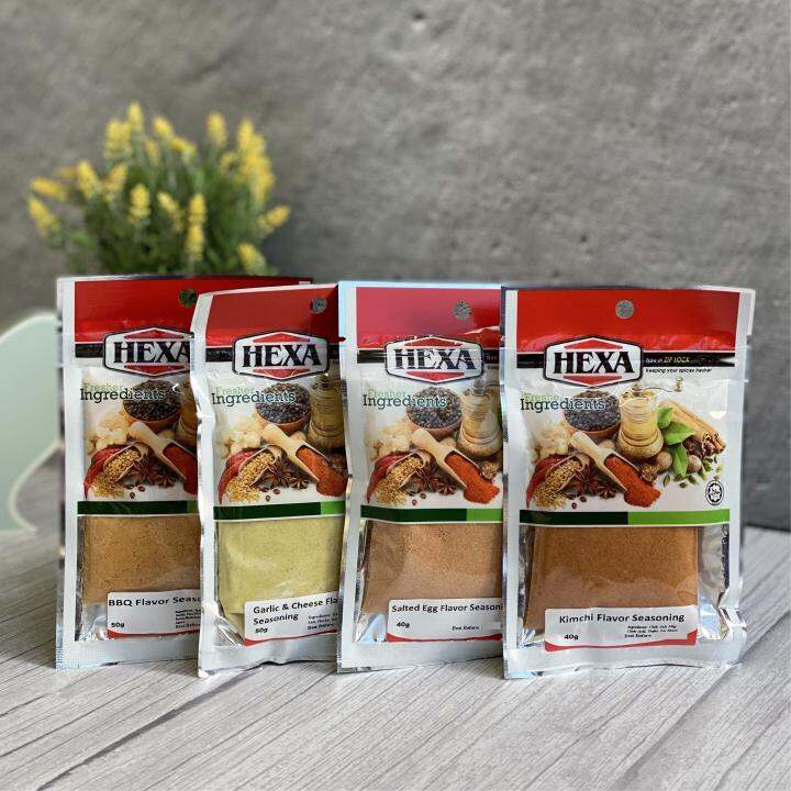 Hexa Halal Salted Egg Kimchi Garlic Cheese Bbq Flavor Seasoning Lazada