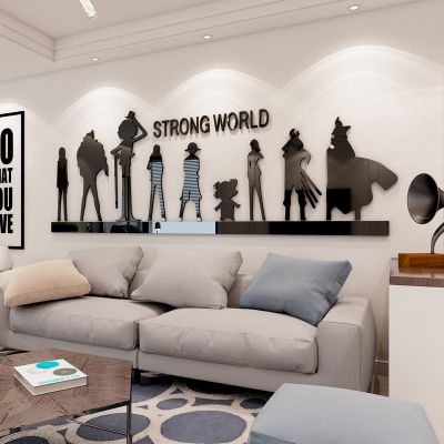 hotx【DT】 Piece Kids Room Wall Sticker Cartoon Wallpaper Mirror  Anime Posters Stickers for Decoration