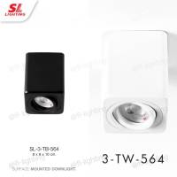 SL LIGHTING โคมไฟดาวน์ไลท์ติดลอย MR16 สี่เหลี่ยม ปรับหน้าได้ ขั้วGU5.3 / Surface Downlight SL-3-TW-564, SL-3-TB-564