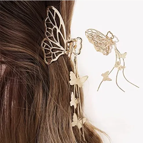 Women Hair Claw Catch Clip Butterfly Hair Clip Tassel Pendant Shark Clip  Hair Clip | Lazada PH