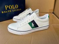 Ralphˉ Laurenˉ 2023 white and green small white shoes soft leather boys and girls lace-up sneakers parent-child shoes