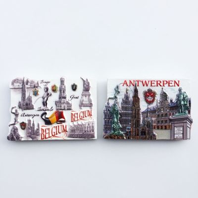 QIQIPP Belgium Antwerp Tourist Attractions Collection Commemorative Crafts Magnetic Fridge Magnet