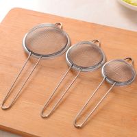 3pcs Stainless Steel Fine Mesh Strainer With Sturdy Handle And Hook  Colander Sifter For Juice Soy Milk  Kitchen Tools Colanders Food Strainers