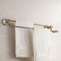 ◐▪✕ Vidric Towel Bars (24 60cm)Double Towel Bar With Ceramic Antique Bronze Finish Towel Holder Towel Rack Bathroom Accesso