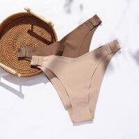 【Wrist watch】 Silk Panties Trackless V shape Fashion No Take Briefs Breathable Low Waist Female 【hot】 !