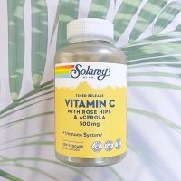 วิตามินซี Timed Release Vitamin C 500 mg with Rose Hips and Acerola 250 VegCaps - Solaray