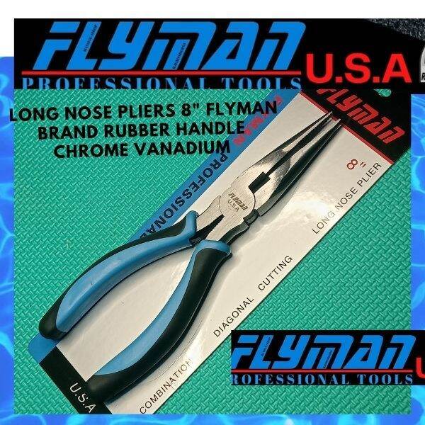 Long Nose Pliers 8" Flyman Brand Rubber Handle Chrome Vanadium Lazada PH