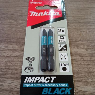 Makita ชุดข้อต่อไขควง PH2 2ชิ้น50มม. 1/4 "หัวเจาะแบบแม่เหล็กก้านหกเหลี่ยม