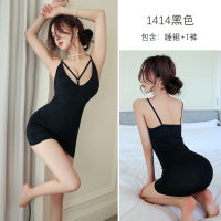 2023 Hot Long Night Sexy Lingerie Sexy Hip Dress Uniform Temptation Passion Night Shop Suit No-Take-Off Pajamas Female 1414