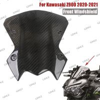 Real Carbon Fiber For Kawasaki Z900 2020 2021 2022 Windscreen Windshield Wind Deflector Screen Shield Fairing Deco Accessories