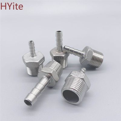 【YF】▲  1/8  1/4  3/8  1/2  BSP Male Thread Pipe Fitting x 6 8 10 12 mm Barb Hose Tail Reducer Size 304