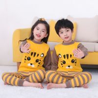 Kids Soft Pajama Sets Winter Cartoon Children Sleepwear Long Sleeve Clothing Baby Two-piece Tops Pants Boys Girls Underwear Suit