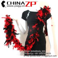 CHINAZP Factory 2yards/lot 40g Top Quality Dyed Black and Red Bicolor Turkey Feather Chandelle Boa