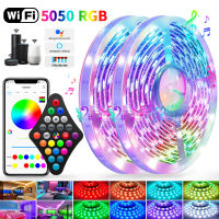 ไฟ LED แถบ RGB ริบบิ้นที่มีความยืดหยุ่นเทป Wifi ศัพท์ควบคุมหลอดไฟ Led ตกแต่งสำหรับบ้านปาร์ตี้เทศกาลผนังห้องนอน