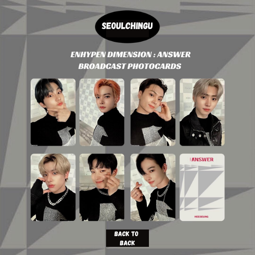 ENHYPEN DIMESION ANSWER BRODCAST PHOTOCARDS UNOFFICIAL | Lazada PH