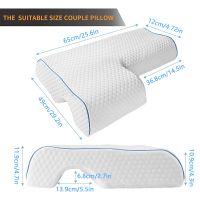 Couples Pillow with Arm Rest Memory Foam Anti Hand Pressure Neck Pain Relief Arched Sleeping Cuddle Cervical Cushion N16 21