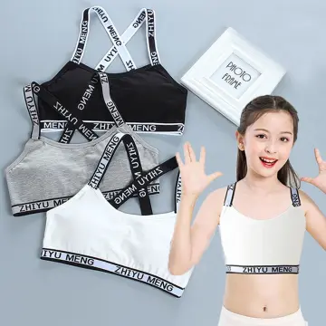 Cotton Girl's Sport Bra for Teens Children Training Bras with Chest Pad  Teens Tops for Girls Kids Underwear Wireless 8-16 Years