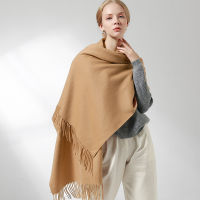 100 Real Wool Scarf Women Warm Shawls and Wraps for Ladies Stole Femme Solid Warps Winter Cashmere Wool Scarves Luxury Pashmina