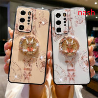 ตัวสี่มุมเลนส์มืออาชีพกัน P60สำหรับ P40 Huawei ตัวป้องกันการตกแบบไม่ติดที่กันการตกแผ่นโลหะอิเล็คโทรเพลทสุดหรูเคสโทรศัพท์กันกระแทก