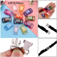 4/8/12/20pcs Colorful 3/8" 10mm Side Release Transparent Buckle Curved Paracord Bracelet Dog Collar Strap Webbing Camp Bag Parts Cable Management