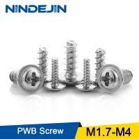 NINDEJIN Phillips Screw PWB Round Head With Washer Self- tapping Screw Nickel Plated PWB Screw M1.7 M2 M2.3 M2.6 M3 M4