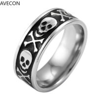 AVECON แหวนผู้ชายขายดียุโรปและอเมริกา,แหวน8สเตนเลสสตีลแหวนแหวนหัวกระโหลกแฟชั่นที่สร้างสรรค์