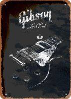 Gabriella Hunter Tin Sign Guitars Music Gibson Les Paul Body Plaque Poster Metal 8" X 12" Vintage Retro Wall Decor Sign